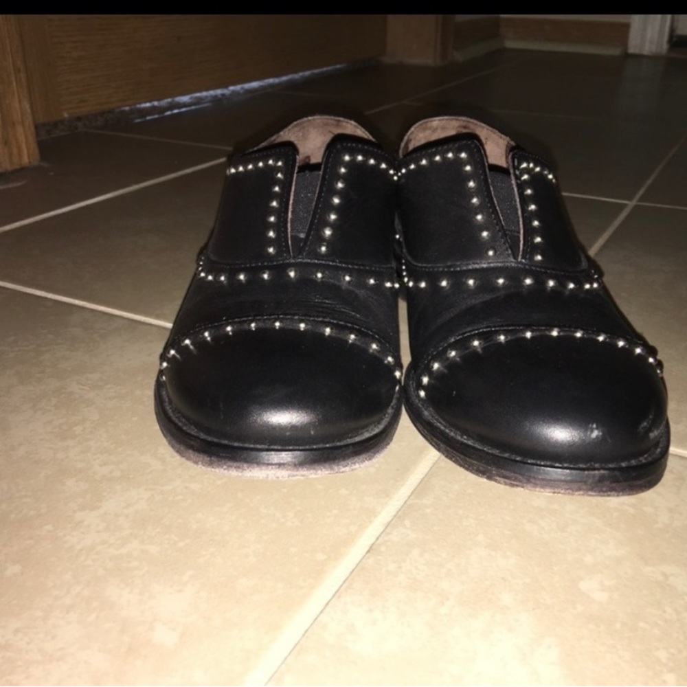 Leather studded BOEMOS loafers sz 38 - Picture 2 of 3